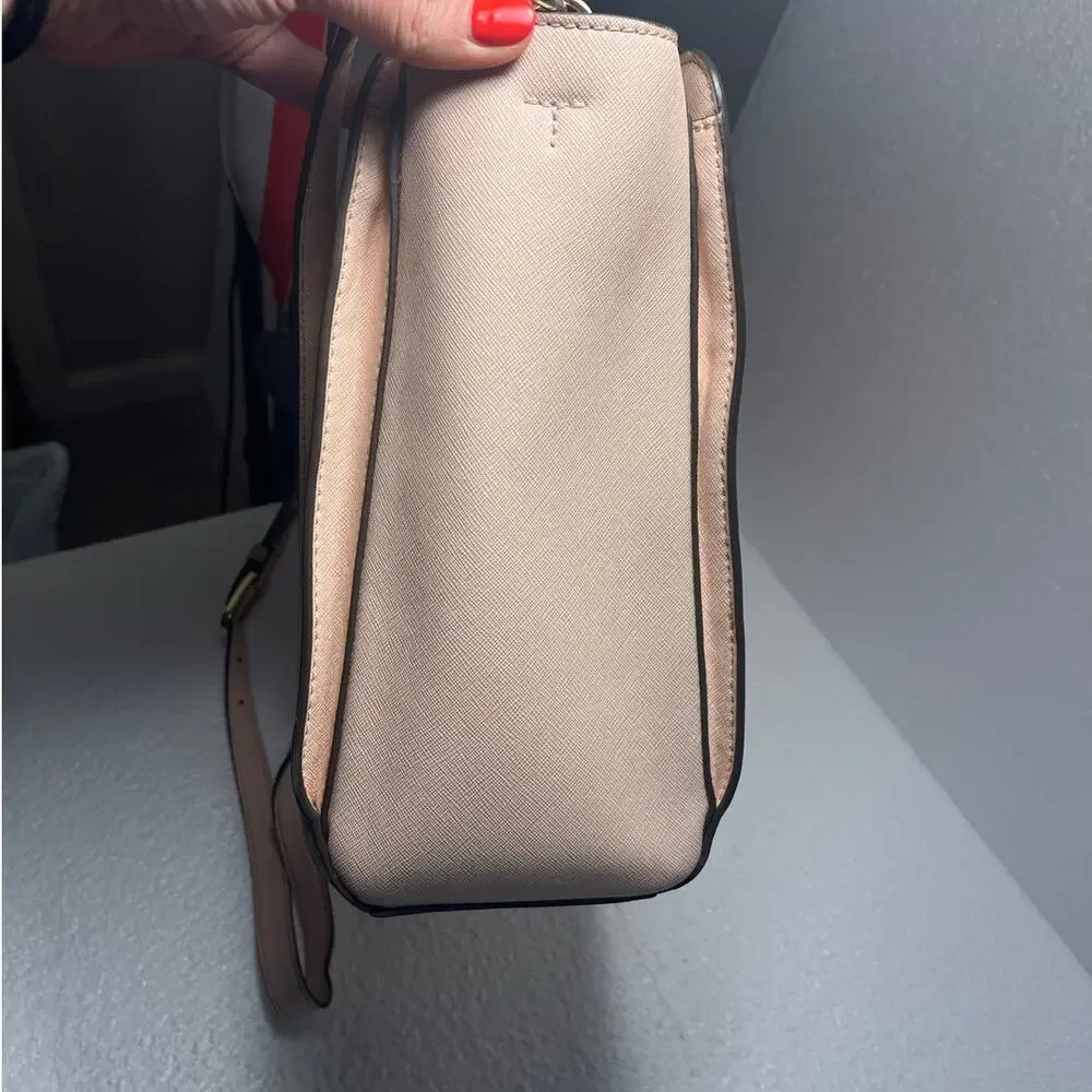 Tory Burch Soft Pink Large Robinson Crossbody Double Zip Satchel Bag